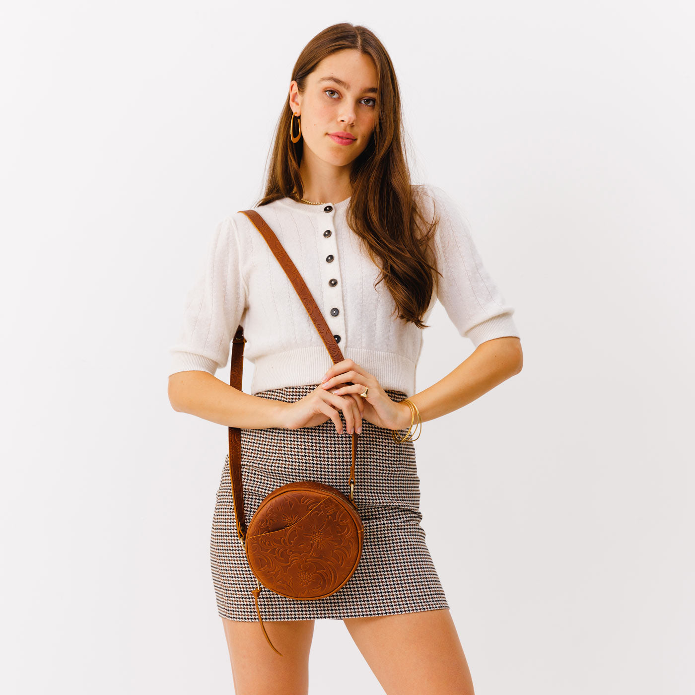 Meadow*Small  | Circle shaped crossbody bag with top zipper