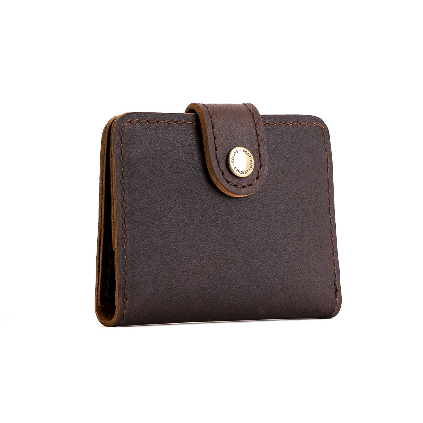 Grizzly | Small leather bifold wallet with snap closed