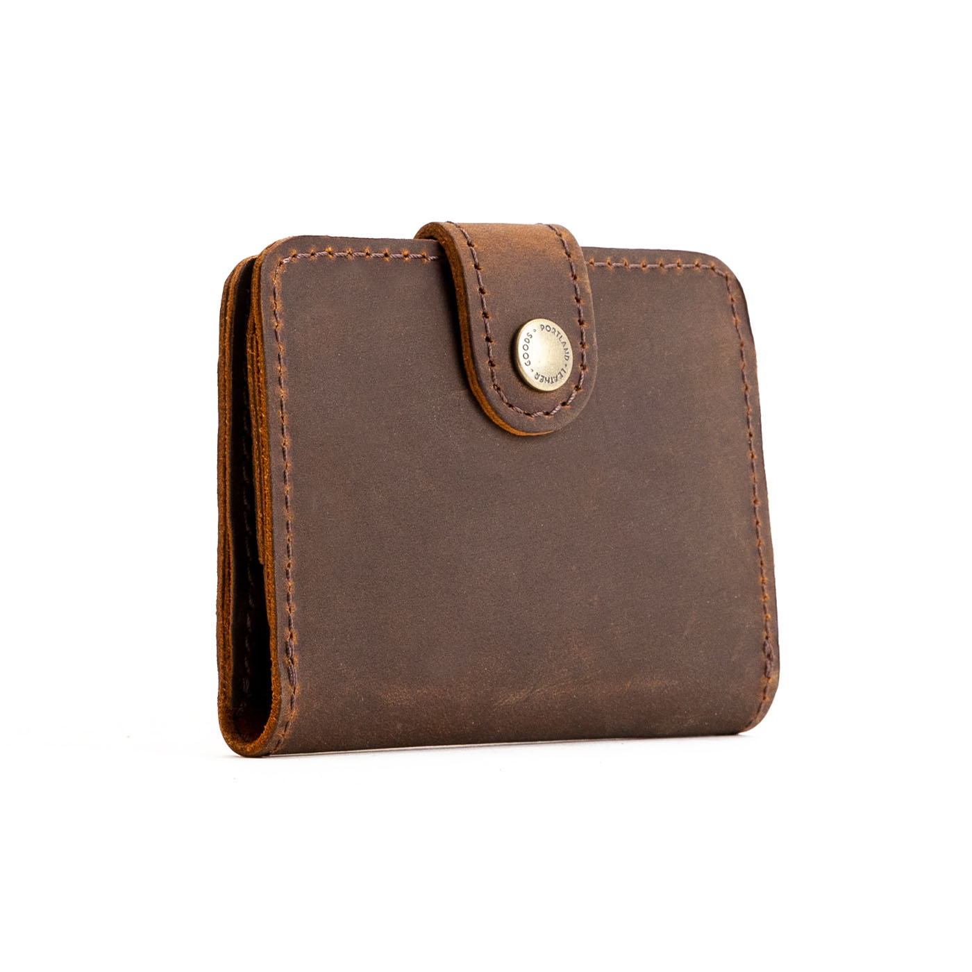 Canyon | Small leather bifold wallet with snap closed