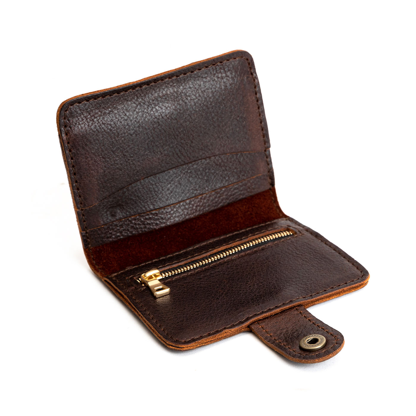 Coldbrew | Small leather wallet with snap open