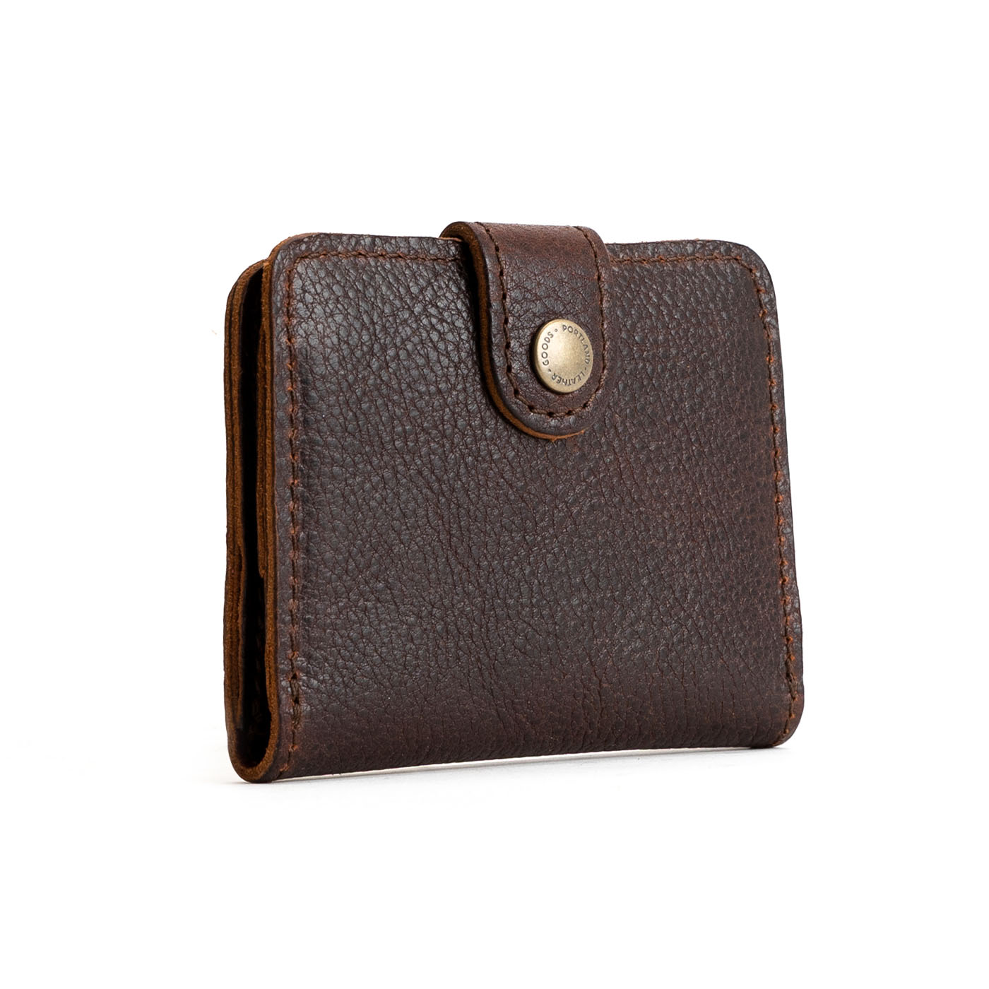 Coldbrew | Small leather bifold wallet with snap closed