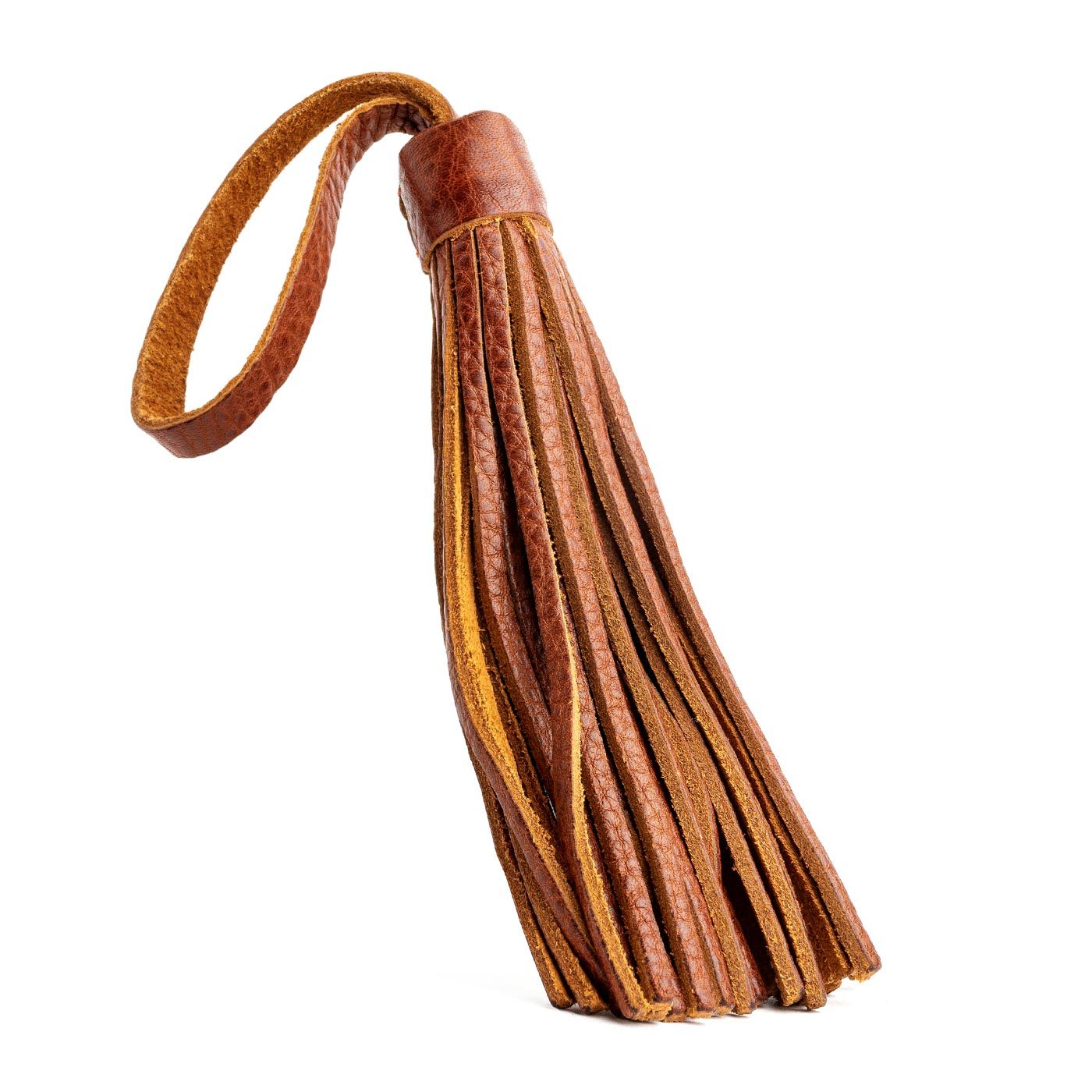 Nutmeg Jumbo | Fringed leather tassel with leather loop