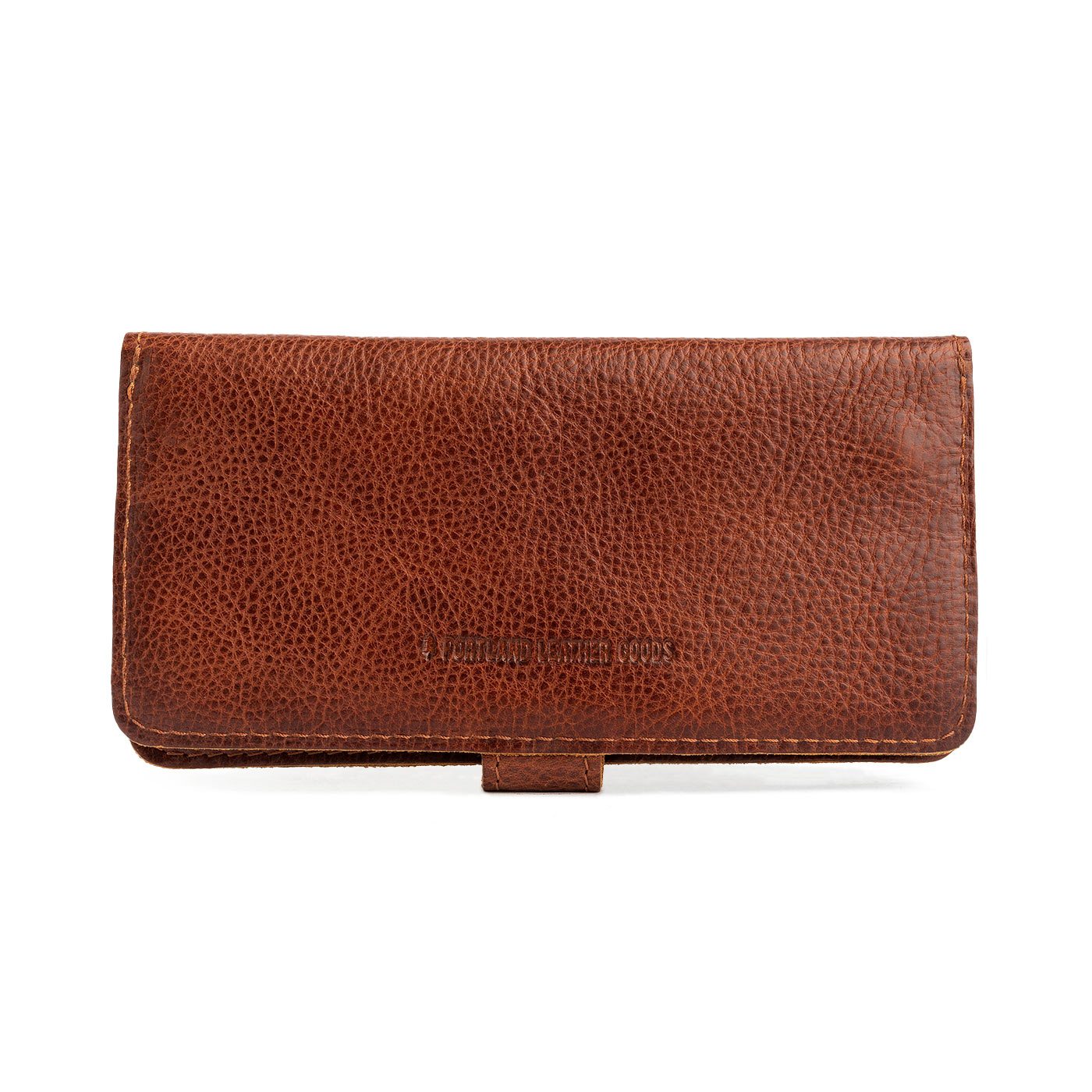 Nutmeg | Back of closed leather wallet