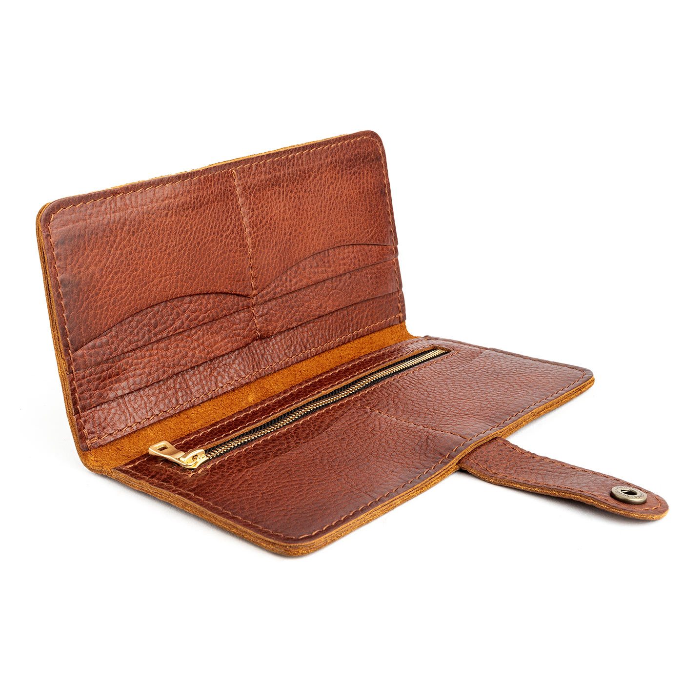 Nutmeg | Leather wallet with snap open