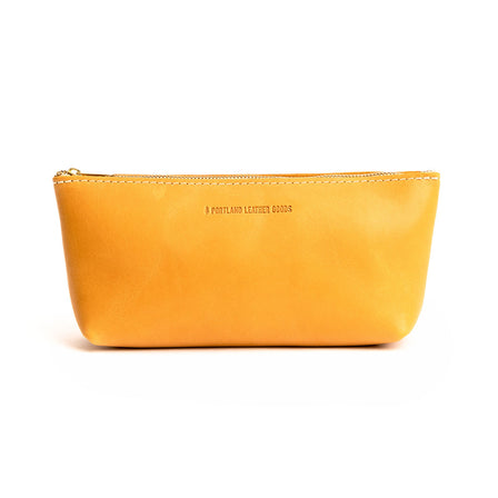 All Color: Sunflower | Leather utility bag pouch with top zipper