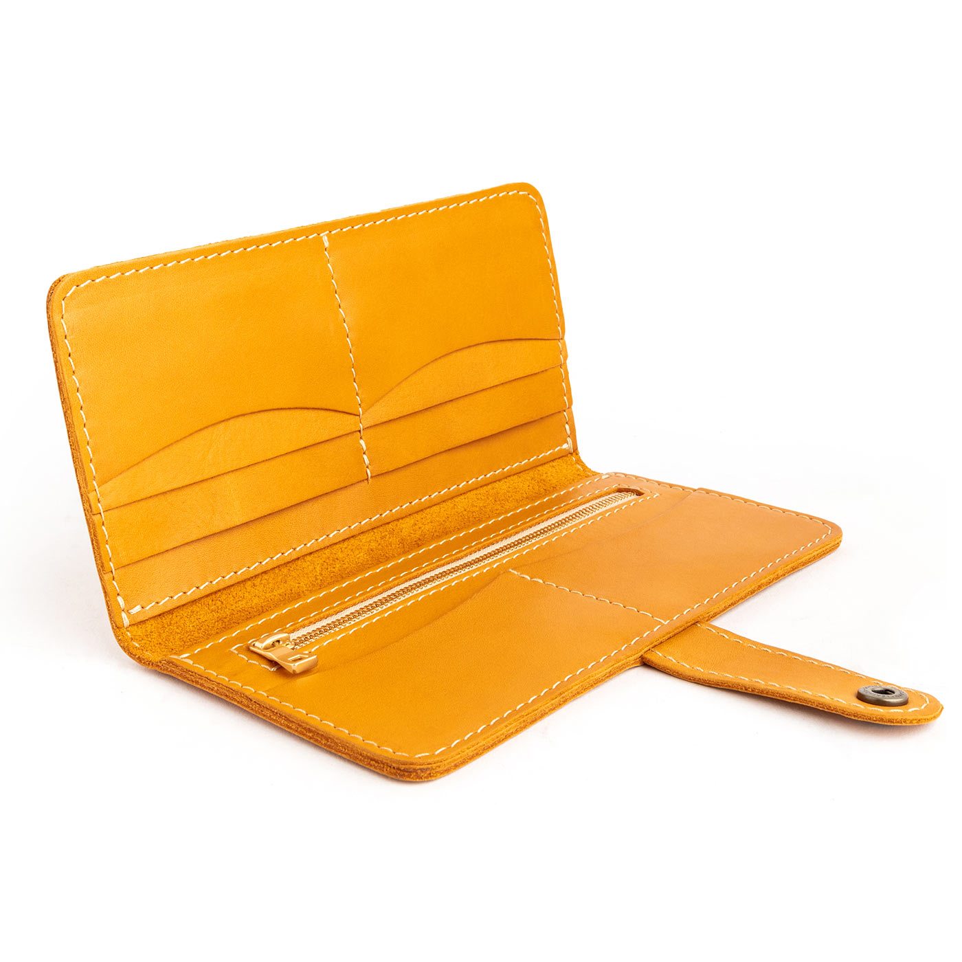 Sunflower | Leather wallet with snap open