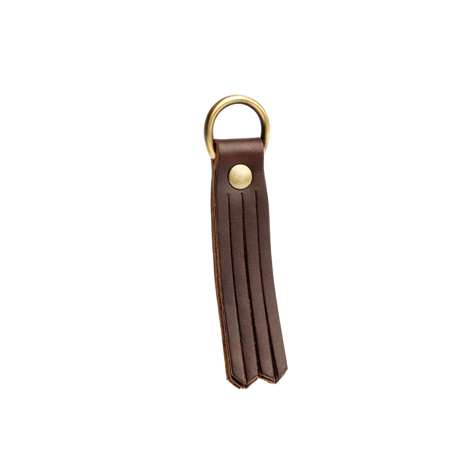 Grizzly*Small | slim leather tassel with brass ring