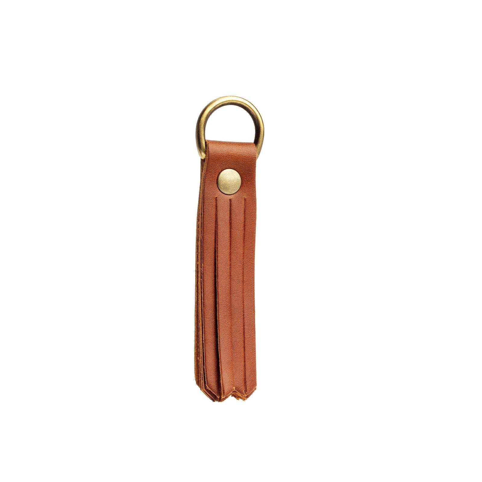 Honey*Small | slim leather tassel with brass ring