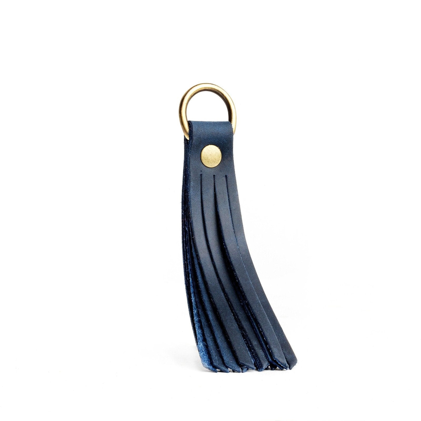 Deep Water Large | slim leather tassel with brass ring