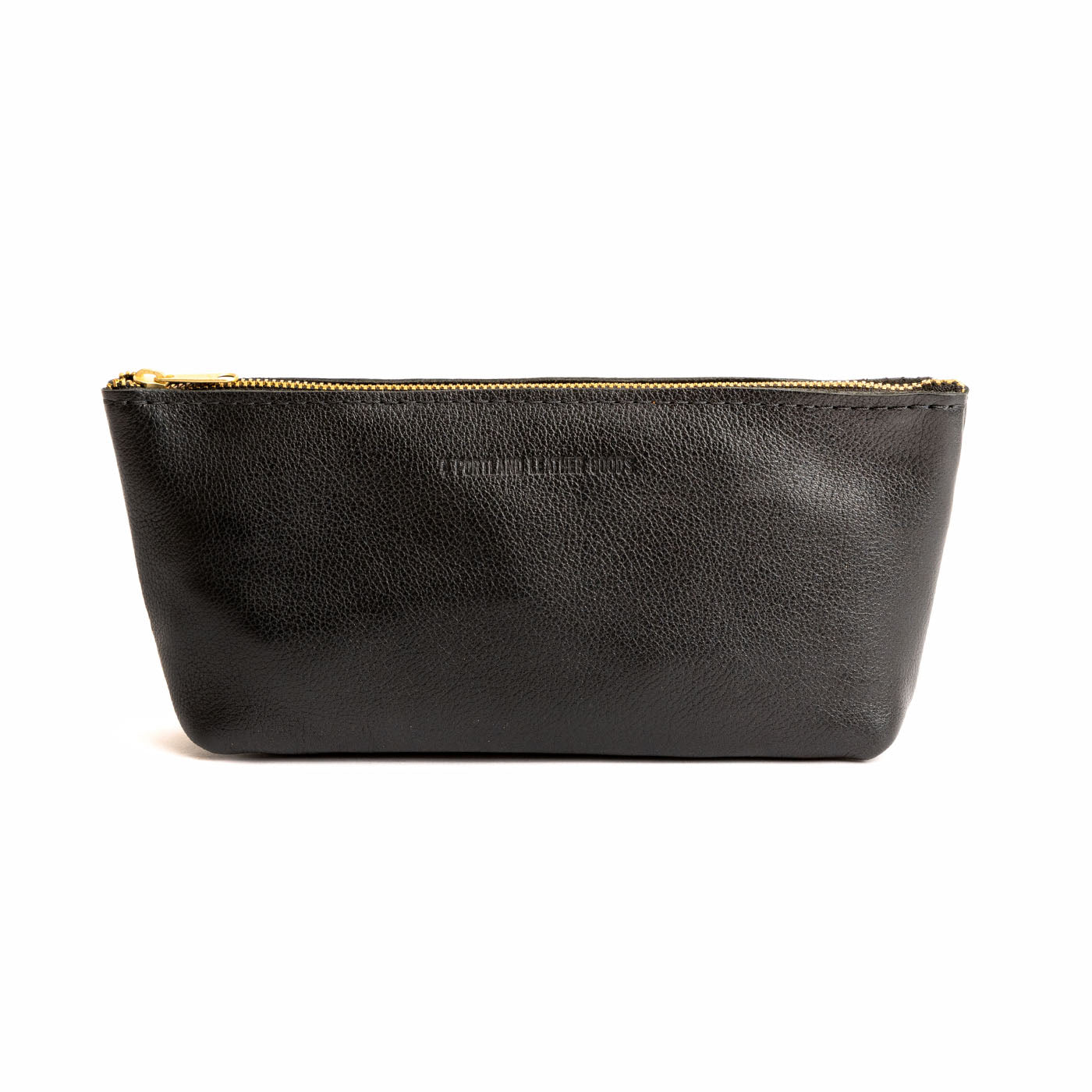 All Color: Pebbled--black | Leather utility bag pouch with top zipper